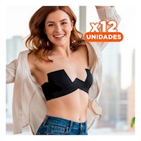 Pack12 Tira para Busto Negro Levanta y Define en Moda Mujer